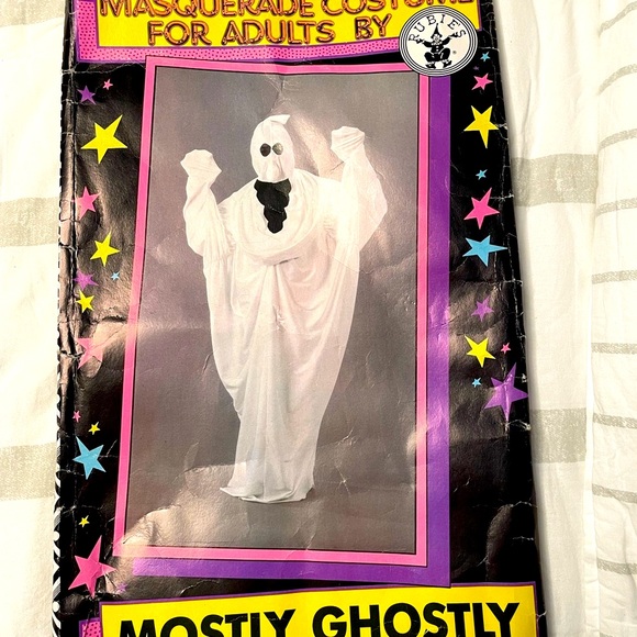 Adult Mostly Ghostly Ghost Costume one size fits most unisex great condition - Picture 1 of 8